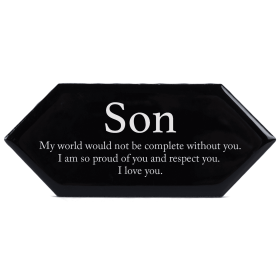 Tabletop Black Tile Son My World Would
