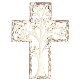 Tree Resin Wall Cross