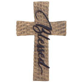 Basket Weave Blessed Wall Cross