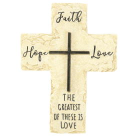 Wall Cross Faith Hope Love Resin