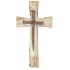 Wood Wall Cross With Nails Resin 19.5In