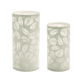 Punched Metal Leaf Candle Holder