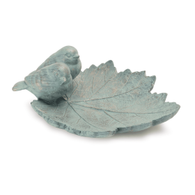 Leaf with Perched Birds