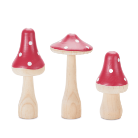 Wood Mushroom Decor