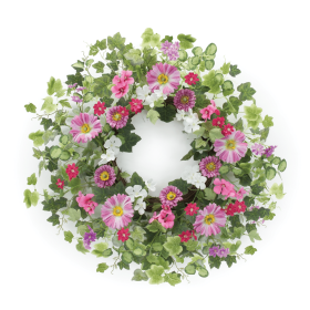 Mixed Floral and Ivy Leaf Wreath