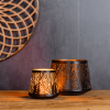 Abstract Punched Metal Candle Holder