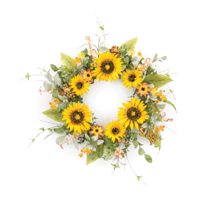 Mixed Sunflower Floral Wreath