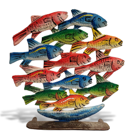 Freestanding Painted School of Fish