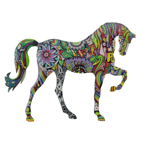 Medium Painted Floral Walking Horse