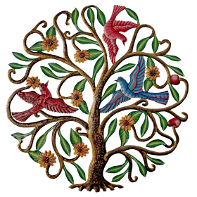 Painted Blossoming Fruit Tree
