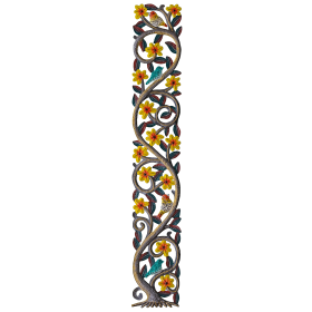 Vertical Painted Yellow Bloom Tree of Life