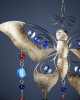 Butterfly Chime Colored Glass Brass Bells