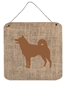 Shiba Inu Burlap and Brown BB1067 Wall or Door Hanging Prints