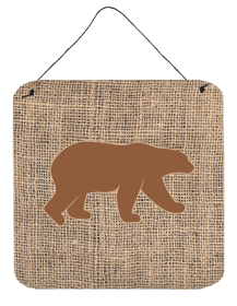 Bear Burlap and Brown Wall or Door Hanging Prints