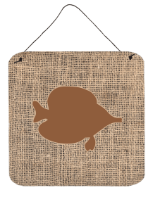 Fish - Tang Fish Burlap and Brown BB1023 Wall or Door Hanging Prints