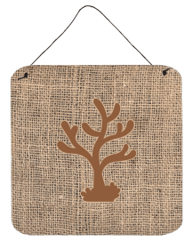 Coral Burlap and Brown BB1101 Wall or Door Hanging Prints