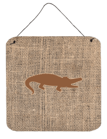 Alligator Burlap and Brown Wall or Door Hanging Prints