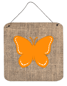 Butterfly Burlap and Orange BB1035 Wall or Door Hanging Prints