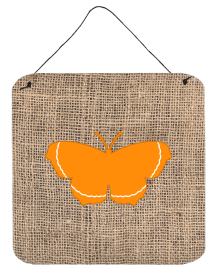 Butterfly Burlap and Orange BB1037 Wall or Door Hanging Prints