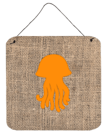 Jellyfish Burlap and Orange BB1091 Wall or Door Hanging Prints