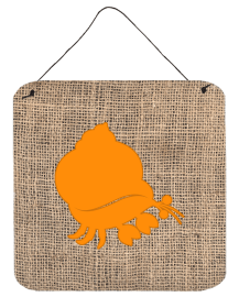 Hermit Crab Burlap and Orange BB1102 Wall or Door Hanging Prints