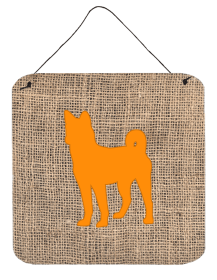 Basenji Burlap and Orange BB1110 Wall or Door Hanging Prints