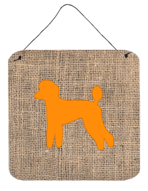 Poodle Burlap and Orange BB1114 Wall or Door Hanging Prints