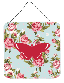 Butterfly Shabby Chic Blue Roses BB1038 Wall or Door Hanging Prints