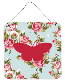 Butterfly Shabby Chic Blue Roses BB1044 Wall or Door Hanging Prints