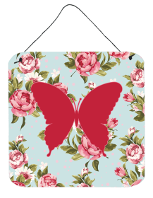 Butterfly Shabby Chic Blue Roses BB1048 Wall or Door Hanging Prints