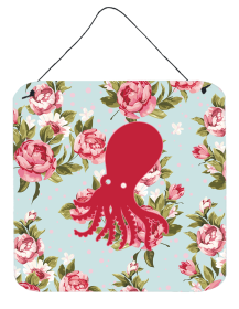 Octopus Shabby Chic Blue Roses BB1098 Wall or Door Hanging Prints