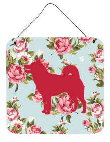 Shiba Inu Shabby Chic Blue Roses BB1067 Wall or Door Hanging Prints