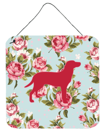Labrador Shabby Chic Blue Roses BB1116 Wall or Door Hanging Prints