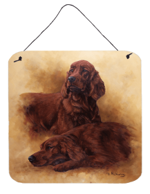 Red Irish Setters Portrait by Michael Herring Wall or Door Hanging Prints