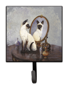 Siamese Reflection by Daphne Baxter Cat Design Leash or Key Holder