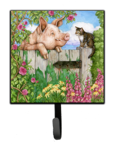 Pig at the Gate with the Cat Cat Design Leash or Key Holder