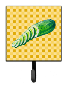 Cucumber on Basketweave Basketweave / Food Themed Leash or Key Holder
