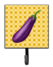 Eggplant on Basketweave Basketweave / Food Themed Leash or Key Holder