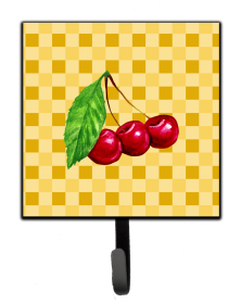 Cherries on Basketweave Basketweave / Food Themed Leash or Key Holder