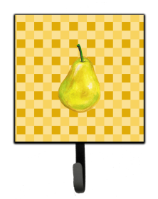 Whole Pear on Basketweave Basketweave / Food Themed Leash or Key Holder
