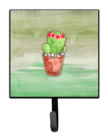 Cactus Green Watercolor Cartoon Art Themed Watercolor Leash or Key Holder
