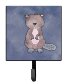Beaver Watercolor Cartoon Art Themed Watercolor Leash or Key Holder