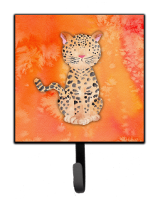 Leopard Watercolor Cartoon Art Themed Watercolor Leash or Key Holder