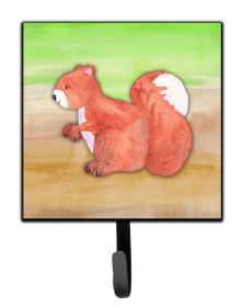 Squirrel Watercolor Cartoon Art Themed Watercolor Leash or Key Holder