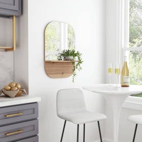 Meridian Shelf Mirror Gold & Brown