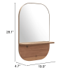 Meridian Shelf Mirror Gold & Brown