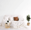 Cotton And Faux Leather Throw Pillow Cover Set 6