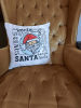 Santa Typography Throw Pillow 16x16 Throw Pillow