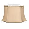 Fancy Oblong Softback Lampshade with Washer Fitter, Vintage Gold Color Natural Fabric Lampshade for Table Lamps, 10" Top x 14" Bottom x 10" Height