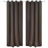 2 pcs Brown Blackout Curtains with Metal Rings 53" x 96"